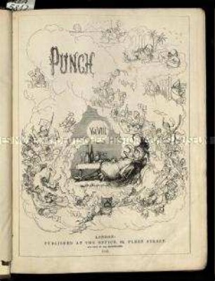 Satirische Zeitschrift "Punch oder The London Charivari. 8. Vol. 1845