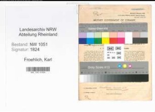 Entnazifizierung Karl Froehlich , geb. 09.01.1896 (Landwirt)