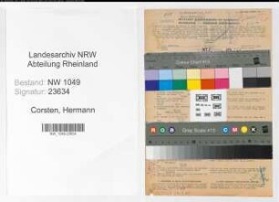 Entnazifizierung Hermann Corsten , geb. 18.07.1889 (Bibliothekar)