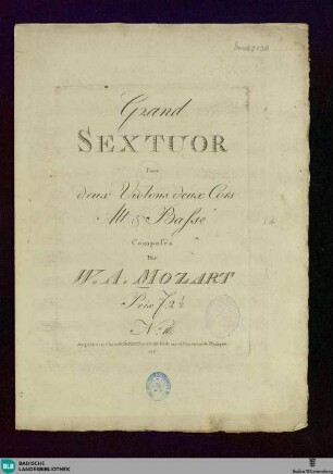 Grand sextuor pour deux violins, deux cors, alt & basse : No. II