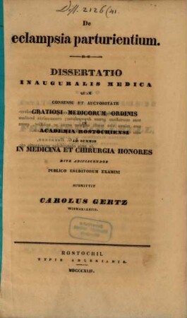 De eclampsia parturientium : Diss. inaug. med.