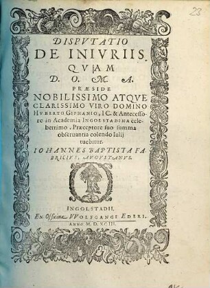Disputatio de iniuriis