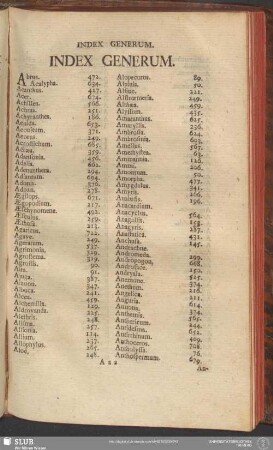 Index Generum