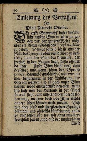 Einleitung des Verfassers In Diese zweyte Probe.