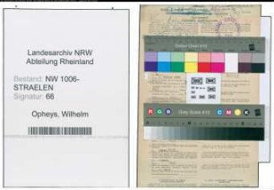 Entnazifizierung Wilhelm Opheys , geb. 26.05.1906 (Verw.Sekretaer)