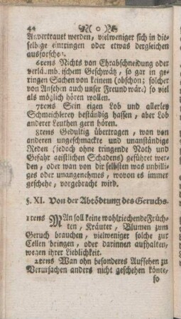 §. XI. Von der Abtödtung des Geruchs.