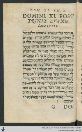 Domini. XI. Post Trinit. Evang. Lucae XVIII.