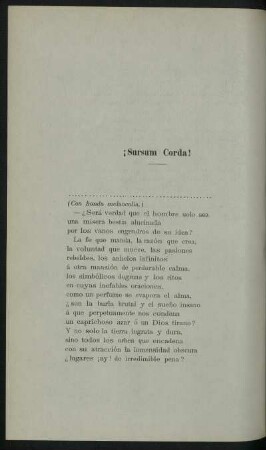 ¡Sursum Corda!