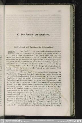 V. Die Färberei und Druckerei