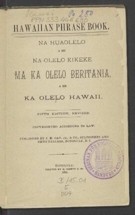Hawaiian phrase book