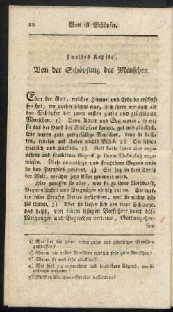 Zweites Kapitel. Von der Schöpfung des Menschen