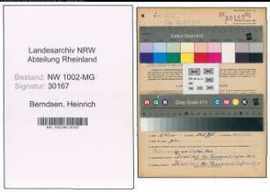 Entnazifizierung Heinrich Berndsen , geb. 27.01.1890 (Waechter)