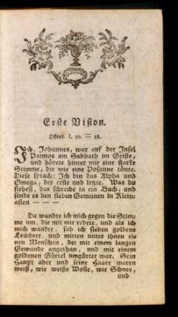 Erste Vision. Offenb. I. 10. - 18.