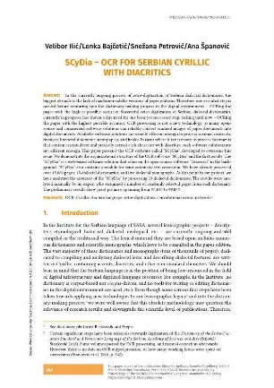 SCyDia – OCR for Serbian Cyrillic with diacritics