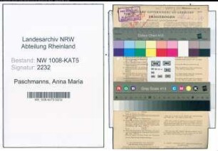 Entnazifizierung Anna Maria Paschmanns , geb. 04.11.1909 (Stud.Assessorin)