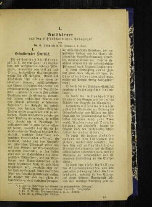 Goldkörner : aus der wissenschaftlichen Pädagogik