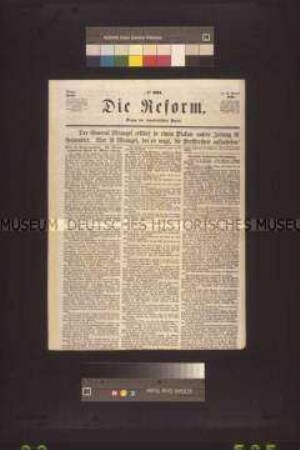 Tageszeitung: Die Reform. Organ der demokratischen Partei, Nr. 201; 14. November 1848