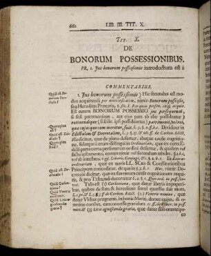 Tit. X. De Bonorum Possessionibus. - Tit. XIV. De Obligationibus.