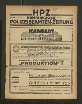 Nr. 23 * 19. Jahrg. 1. Dezember 1929