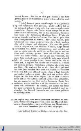 Diz capitel sagt von herrn Gottfriden freiherrn zu Zimbern, … auch von Hainrich Zimberen, dessgleichen von grave Hugon von Werdenberg...