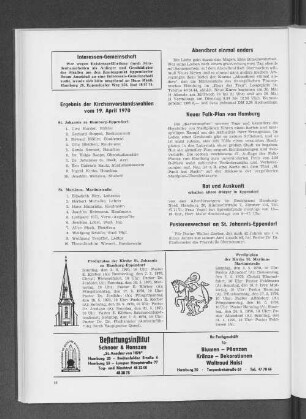 Ergebnis der Kirchenvorstandswahlen vom 19. April 1970