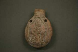 Ampulle mit Stehendem unter einer Arkade sowie Brustbild
