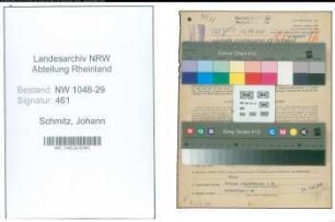 Entnazifizierung Johann Schmitz , geb. 20.09.1889 (Beamter)