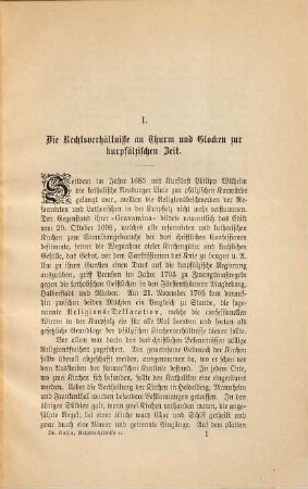 Die Rechtsverhältnisse in Betreff Thurm und Glocken der St. Remigiuskirche zu Nieder-Ingelheim : Nebst einem Anhange enthaltend Die Kurpfälzische Religions-Deklaration von 1705 Nebenrecess und Kirchentheilung. Von Joseph Kuhn
