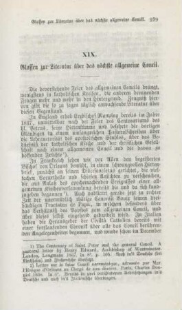 279-297 Glossen zur Literatur über das nächste allgemeine Concil : I.