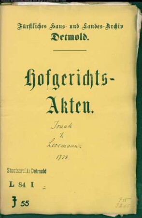 Isaak, Levi in Detmold gegen Paul Lesemann, Christ. Schlüter zu Brüntrup und Kons. - Schuldforderung