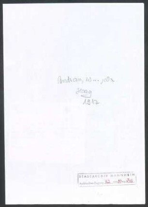 Andran, W[...], Den Haag, Schriftwechsel mit Wichert