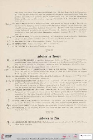 Arbeiten in Zinn (Nr. 131 - 165)
