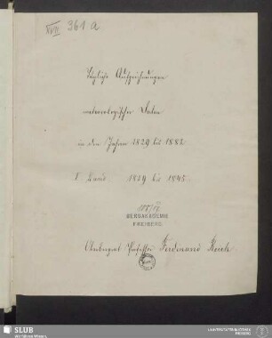 1. Band: 1829 bis 1846 - XVII 361 8. (1)