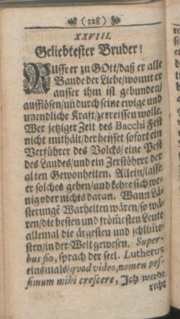 XXVIII. Geliebtester Bruder!