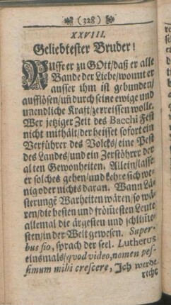 XXVIII. Geliebtester Bruder!