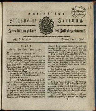 72tes Stueck, Sonntag, den 17. Juni 1810
