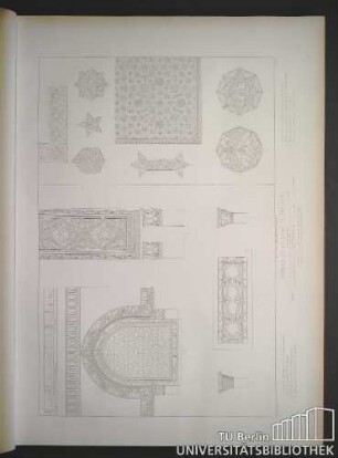 V. Détails de la Mosquée Teyloun. 1. - 4. p. coste del. Imp: chez, L. Letronne. 15. Quai Voltaire. Hibon SC.