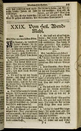 XXIX. Vom Heil. Abend-Mahl. - XXXI. Vom Christlichen Leben und Wandel.