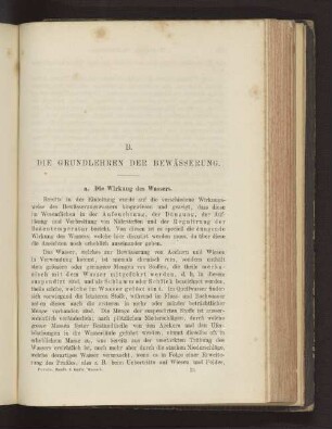 B. Die Grundlehren der Bewässerung