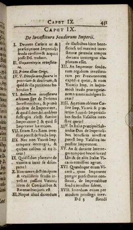 Caput IX. De Investitura Feudorum Imperii.