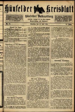 Ausgabe vom Samstag, den 12. Juli 1924.