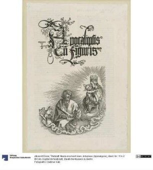 Titelblatt: Maria erscheint dem Johannes (Apokalypse)