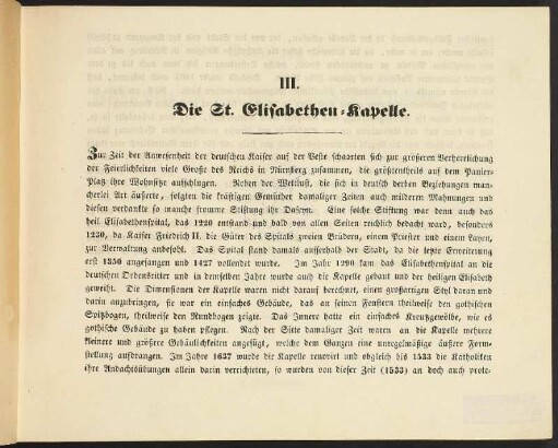 III. Die St. Elisabethen=Kapelle.