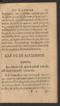 Cap. VII. De Accidente.