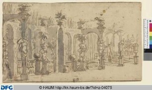 Heckengarten. Linkskulisse