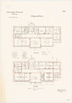 Landwirtschaftliche Versuchsanstalt, Bromberg Tierhygienisches Institut: Grundriss Erdgeschoss Obergeschoss 1:100