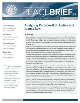 Analyzing post-conflict justice and Islamic law