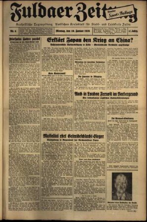 Ausgabe vom Montag, den 10. Januar 1938.