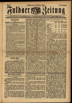 Ausgabe vom Freitag, den 09. Februar 1894.