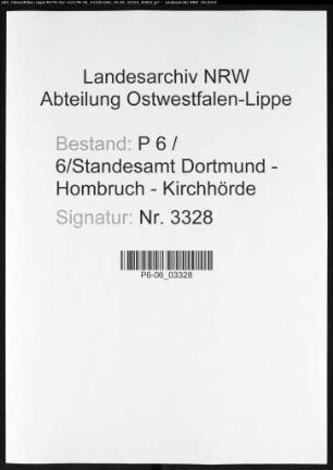 Sterberegister Standesamt Dortmund-Hombruch-Kirchhörde (XXII)